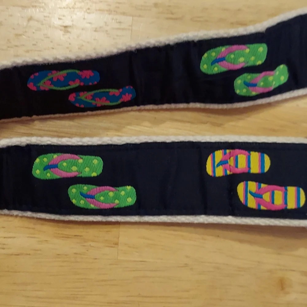 Douglas Paquette Flip Flop Print D Ring Slide Belt